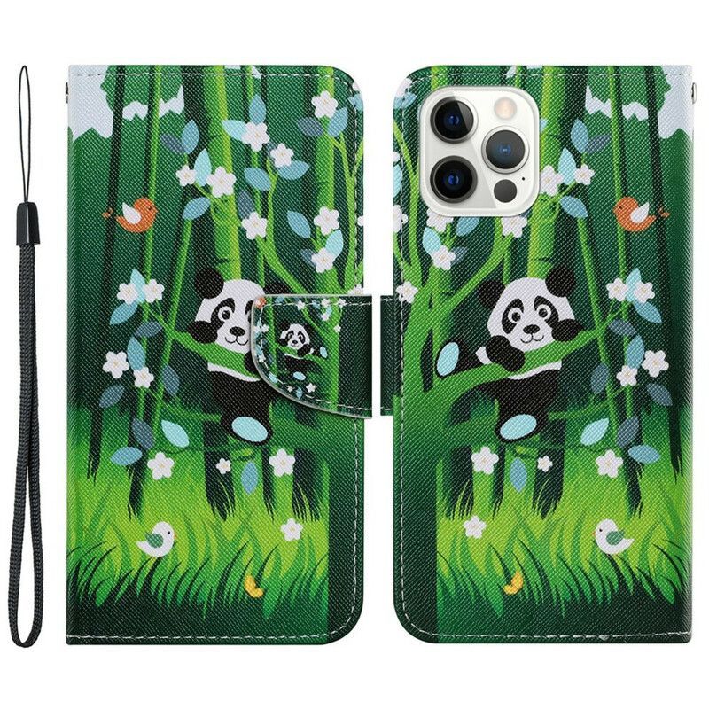 δερματινη Κάλυμμα Για iPhone 13 Pro Panda Walk