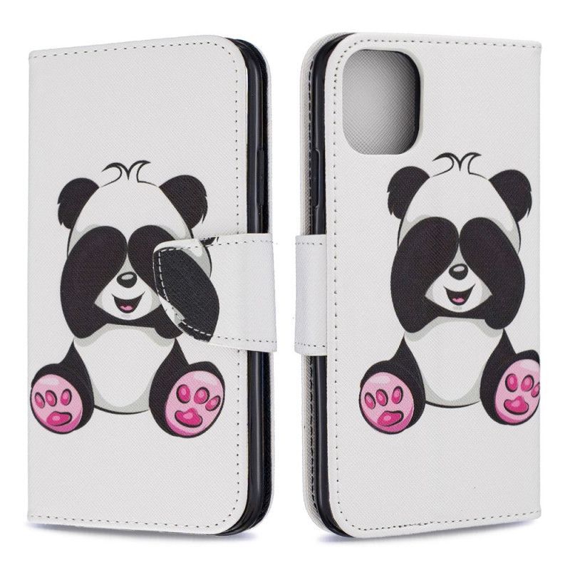 δερματινη Κάλυμμα iPhone 11 Διασκεδαστικό Panda σιλικόνης