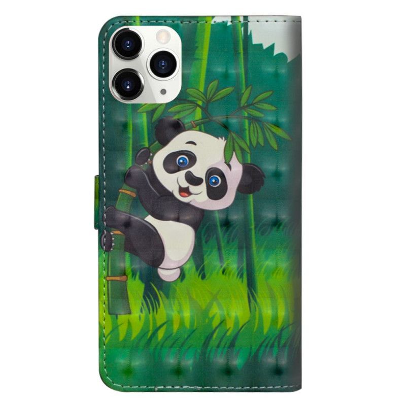 δερματινη Κάλυμμα iPhone 12 / 12 Pro Ανοιχτόχρωμο Panda Και Μπαμπού