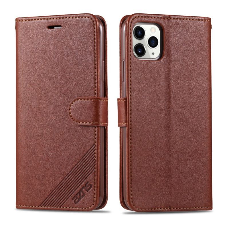 δερματινη Κάλυμμα iPhone 12 / 12 Pro Μαύρο Azns Faux Leather