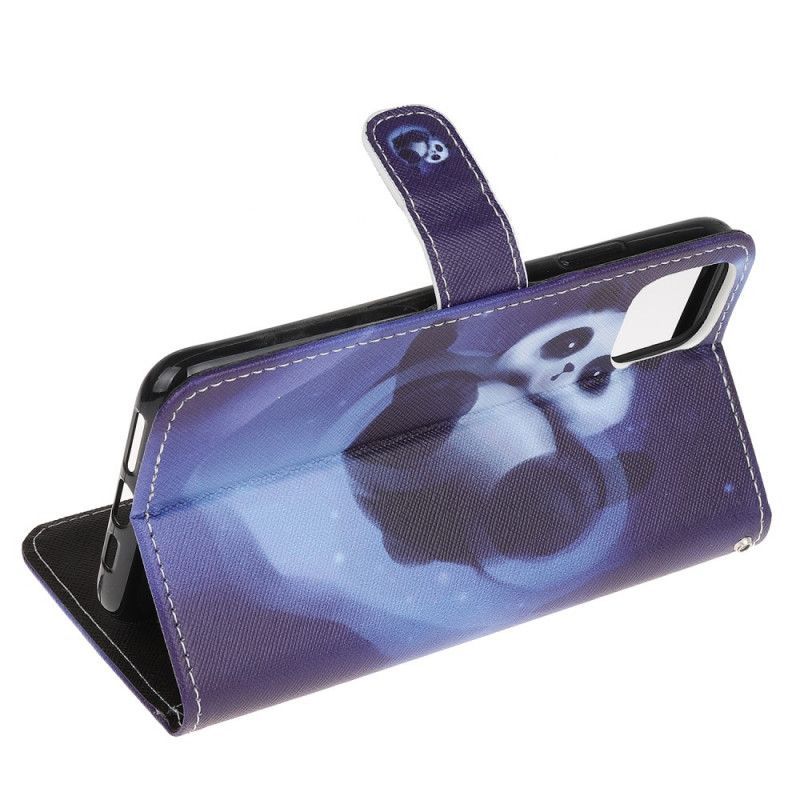 δερματινη Κάλυμμα iPhone 12 / 12 Pro Panda Space Strappy