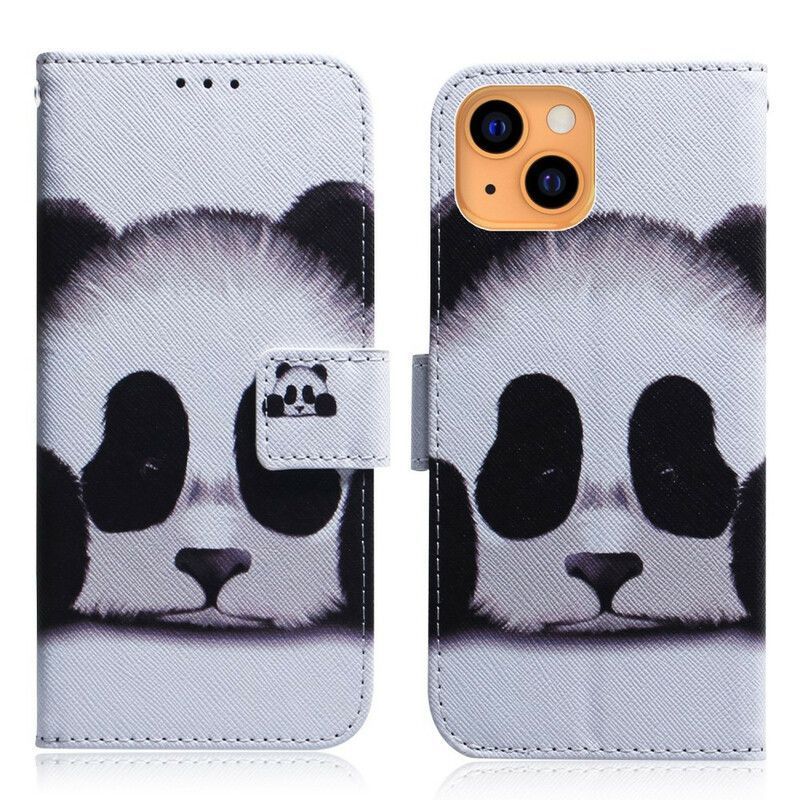 δερματινη Κάλυμμα iPhone 13 Mini Πρόσωπο Panda σιλικόνης