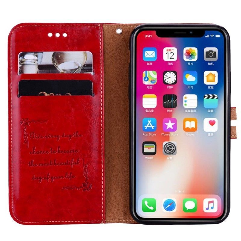 δερματινη Κάλυμμα iPhone XS Μαύρο Δερμάτινο Καπέλο Πρίγκιπα Λαδοκερί