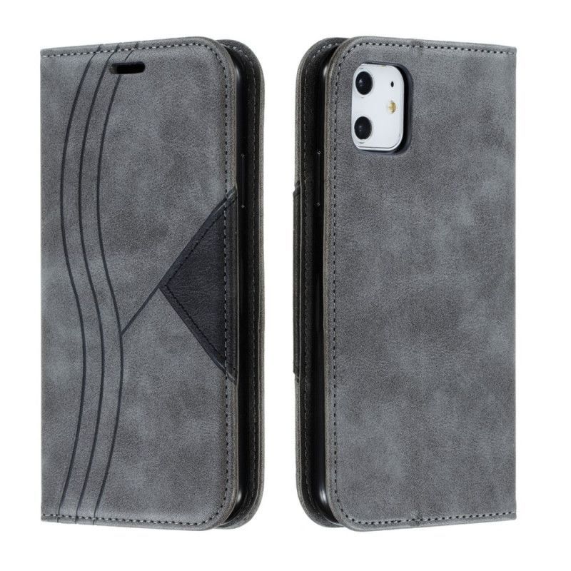 δερματινη θηκη iPhone 11 Γκρι Wave Leather Style