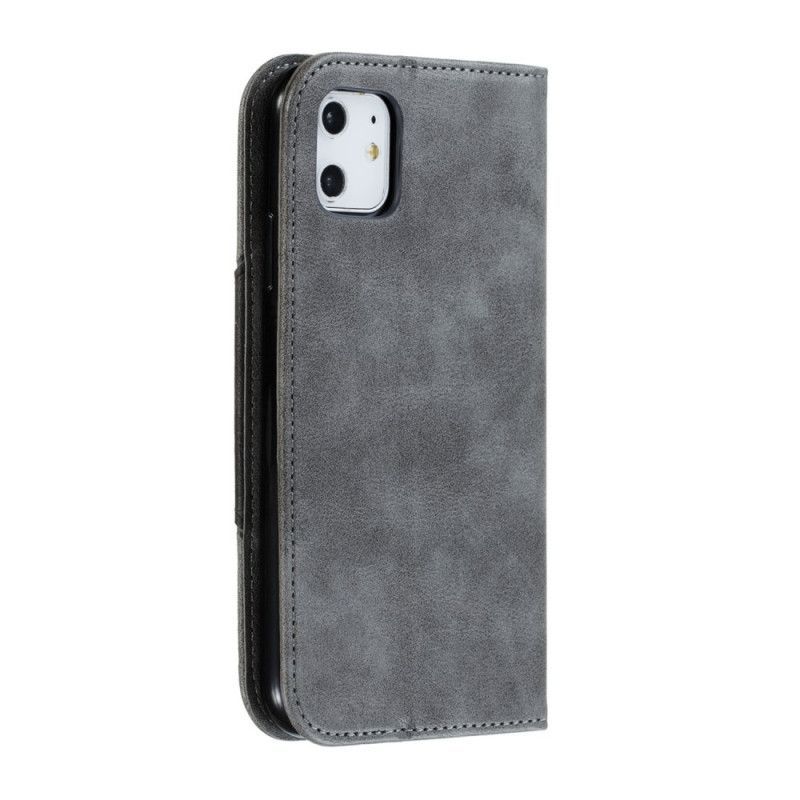 δερματινη θηκη iPhone 11 Γκρι Wave Leather Style