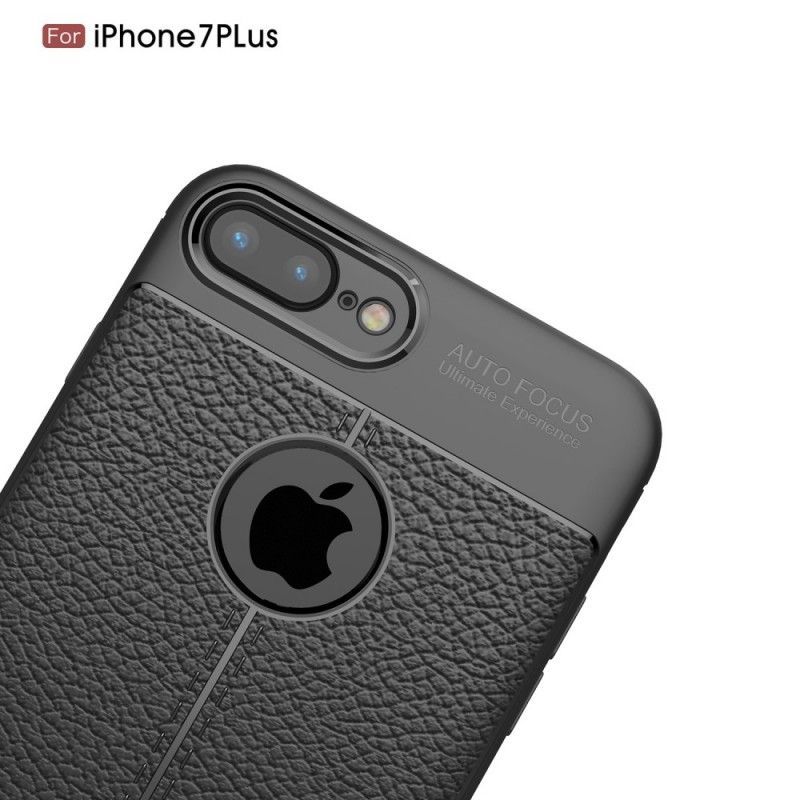 Iphone 8 Plus / 7 Plus Διπλής Γραμμής Δερμάτινη Θήκη Από Lychee