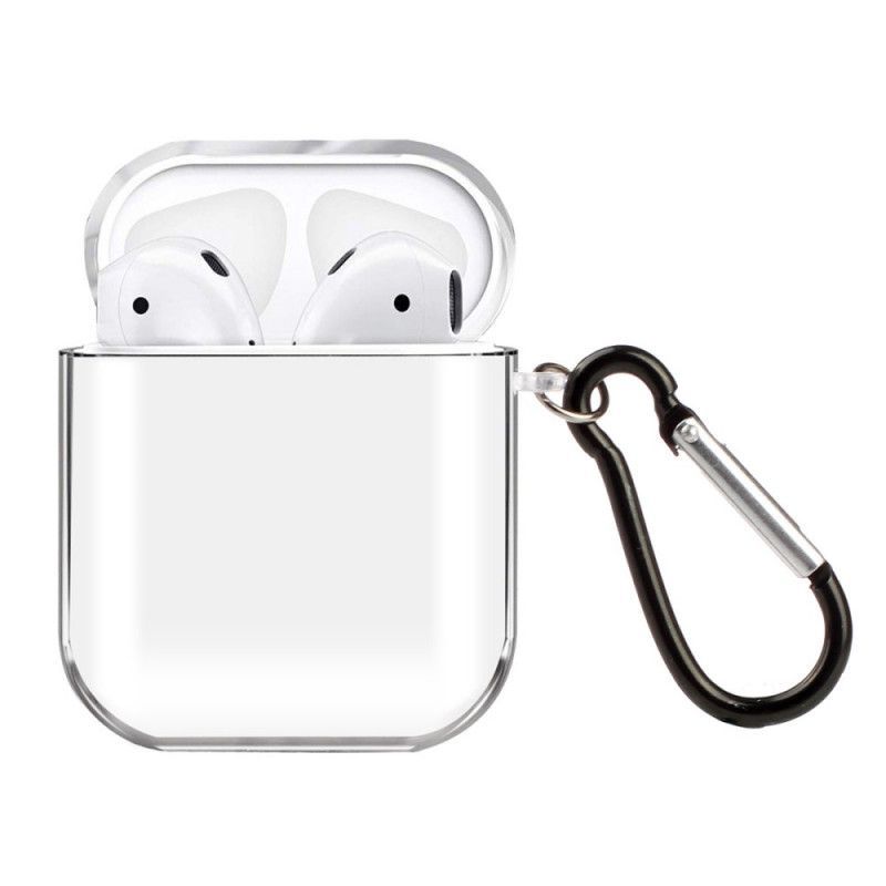 Κάλυμμα AirPods Διάφανη Σιλικόνη Με Καραμπίνερ