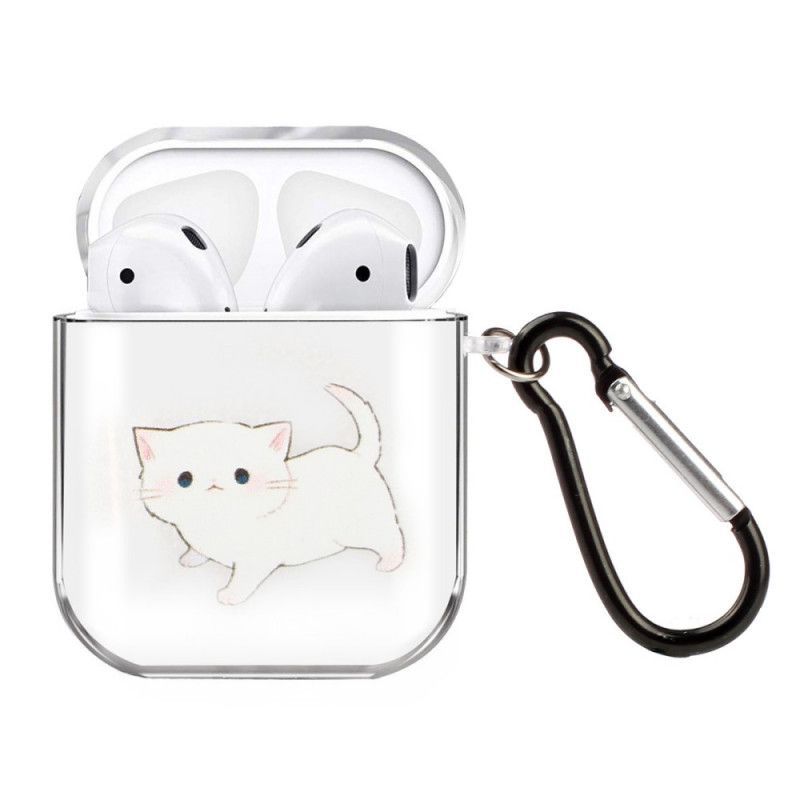 Κάλυμμα AirPods Λευκό Διαφανής Σιλικόνη Σειράς Cat