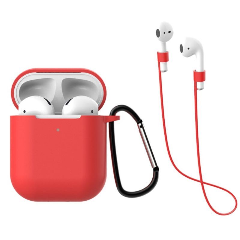 Κάλυμμα AirPods Μαύρο (2019) Με Καραμπίνερ Και Κορδόνι