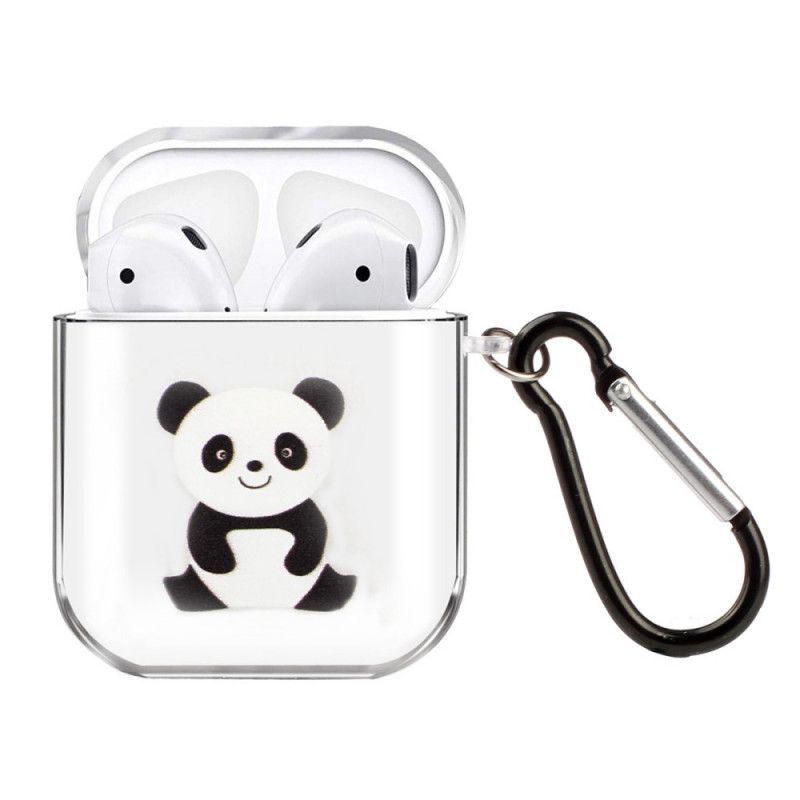 Κάλυμμα AirPods Μαύρο Διάφανη Σιλικόνη Σειράς Panda