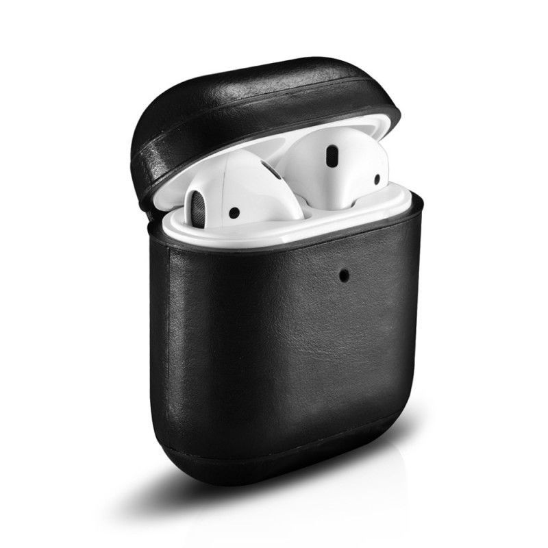 Κάλυμμα AirPods Μαύρο Γνήσιο Icarer Δέρμα Πρωτότυπος