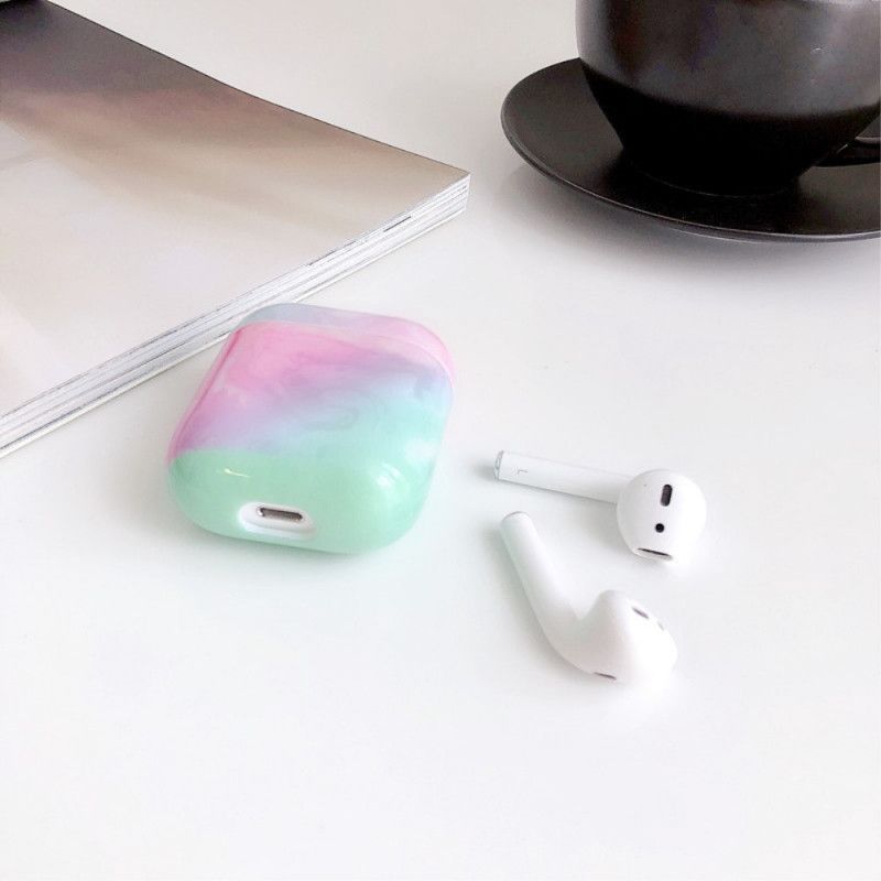 Κάλυμμα AirPods Μαύρο Μαρμάρινη Σιλικόνη