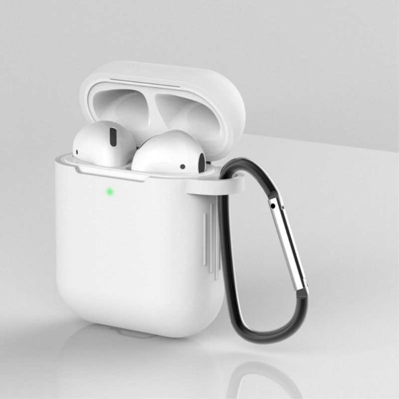 Κάλυμμα AirPods Μαύρο Σιλικόνη Με Καραμπίνερ