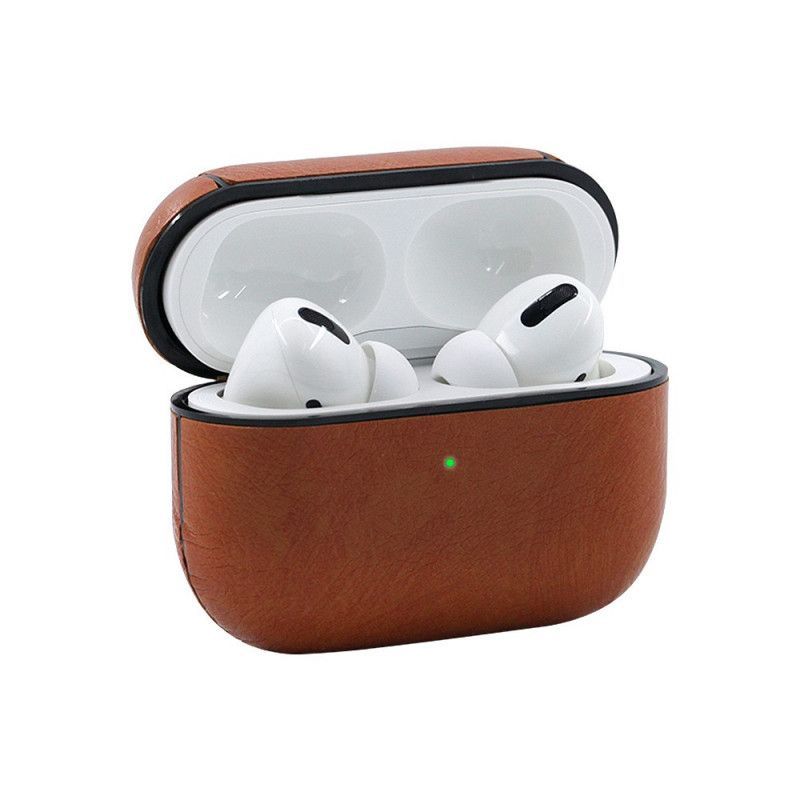 Κάλυμμα AirPods Pro Μαύρο Δερμάτινο Στυλ Με Καραμπίνερ