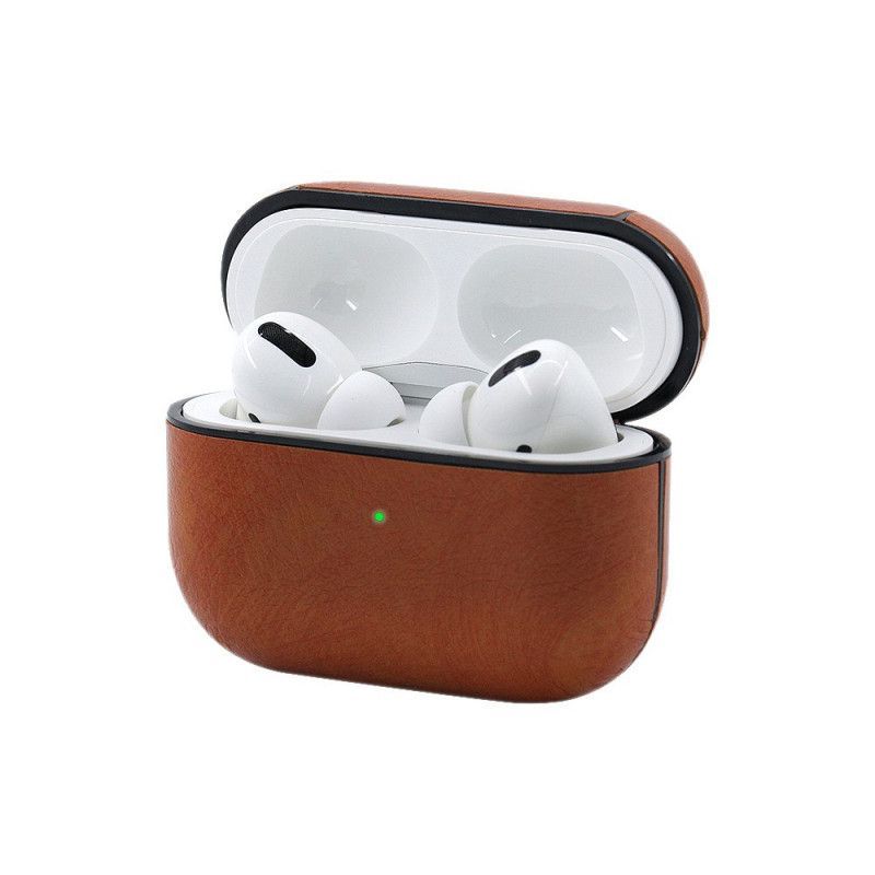 Κάλυμμα AirPods Pro Μαύρο Δερμάτινο Στυλ Με Καραμπίνερ