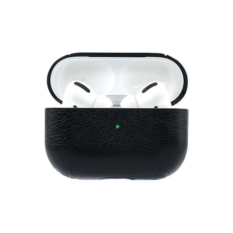 Κάλυμμα AirPods Pro Μαύρο Ψεύτικο Δέρμα Με Κορδόνι Καπέλο Πρίγκιπας