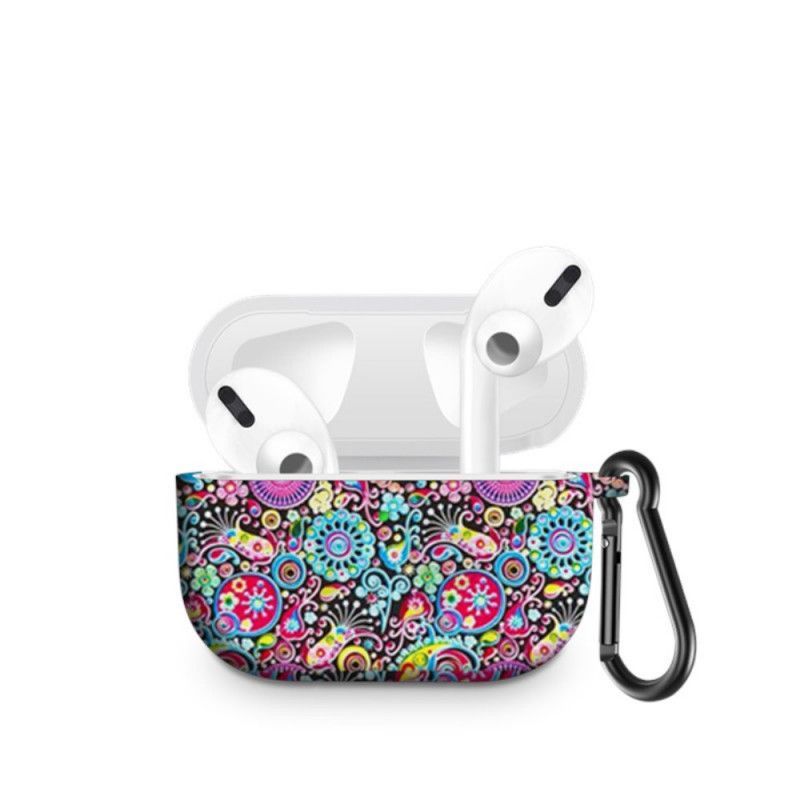 Κάλυμμα AirPods Pro Paisley Σιλικόνης Με Καραμπίνερ σιλικόνης