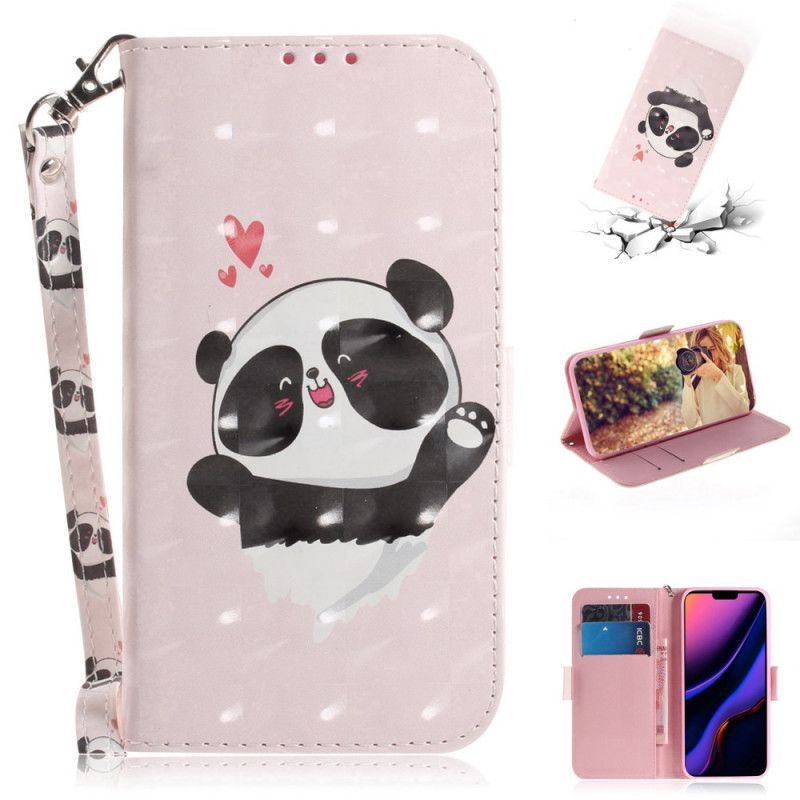 Κάλυμμα Folio iPhone 11 Panda Love Λουράκι