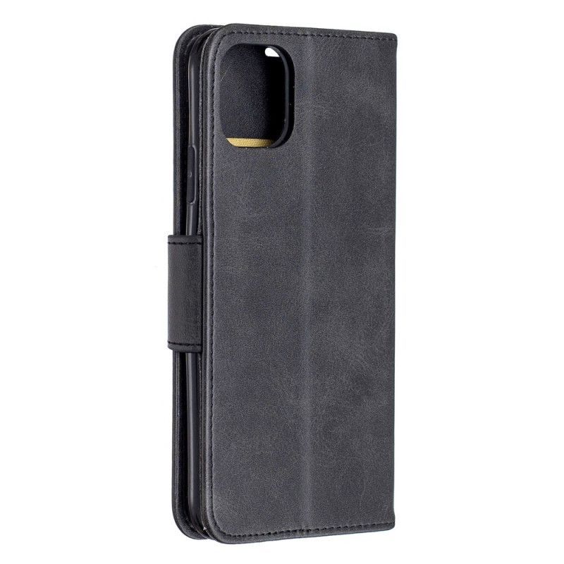 Κάλυμμα Folio iPhone 11 Pro Max Κίτρινο Δερμάτινο Στυλ Με Τιράντες