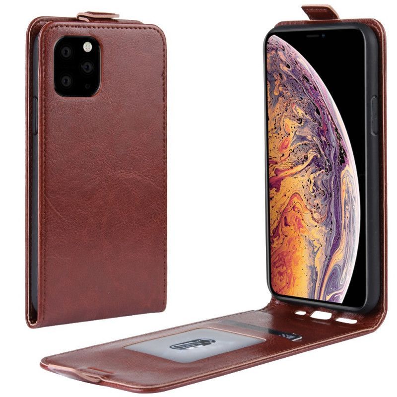 Κάλυμμα Folio iPhone 11 Pro Max Μαύρο Αναδιπλούμενο Δερμάτινο Εφέ