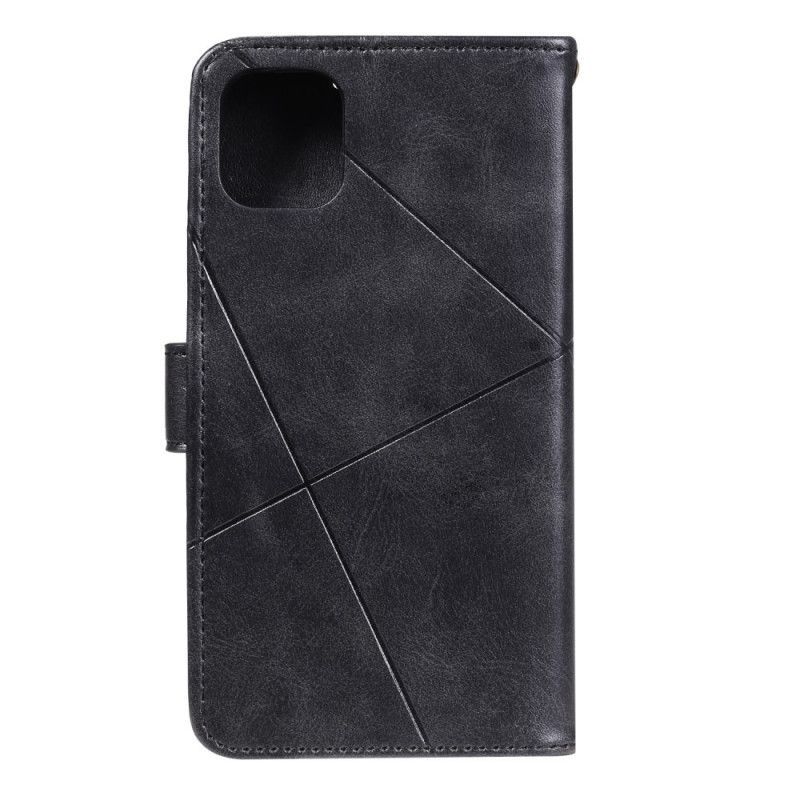 Κάλυμμα Folio iPhone 12 / 12 Pro Μαύρο Απομίμηση Δέρματος Με Διαμάντια