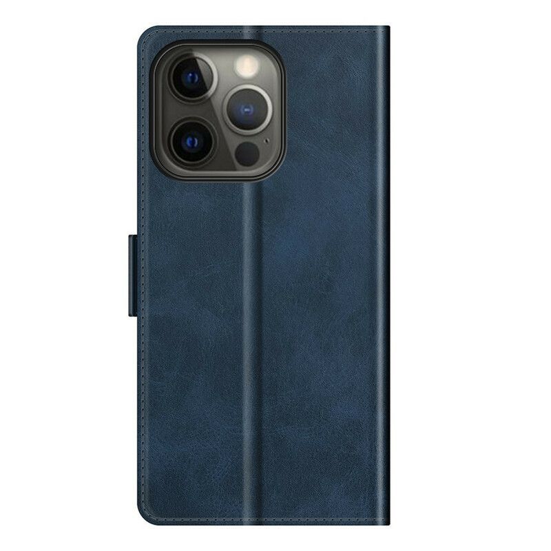 Κάλυμμα Folio iPhone 13 Pro Μαύρο Διπλό Κούμπωμα