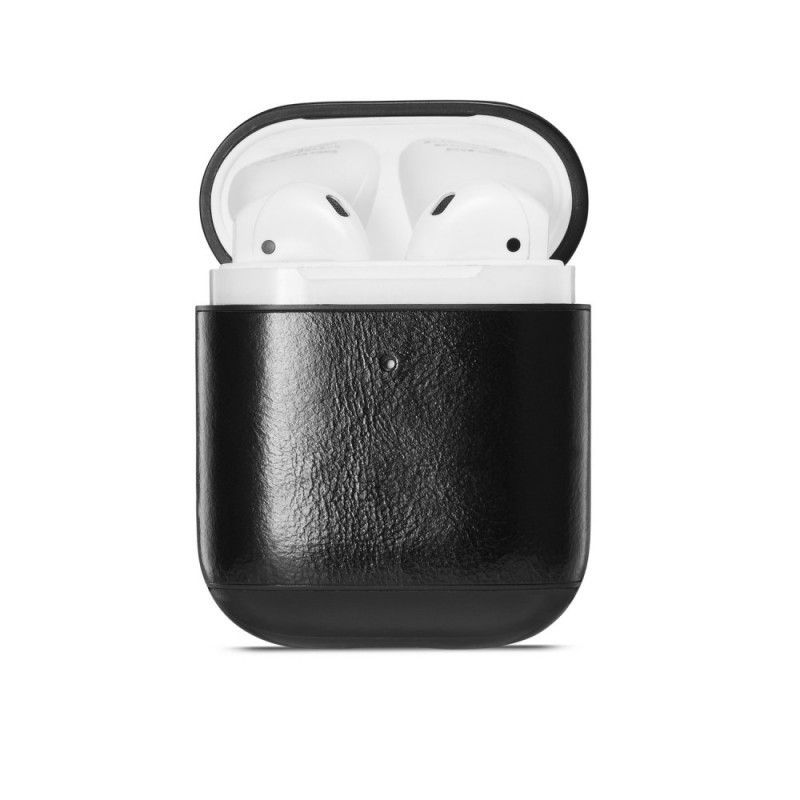 Κάλυμμα Για AirPods Μαύρο Γνήσιο Δέρμα