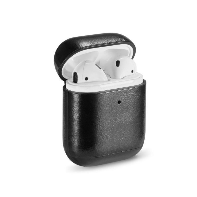 Κάλυμμα Για AirPods Μαύρο Γνήσιο Δέρμα