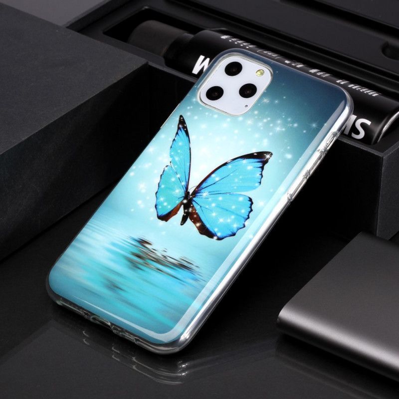 Κάλυμμα Για iPhone 11 Pro Φθορίζουσα Μπλε Πεταλούδα