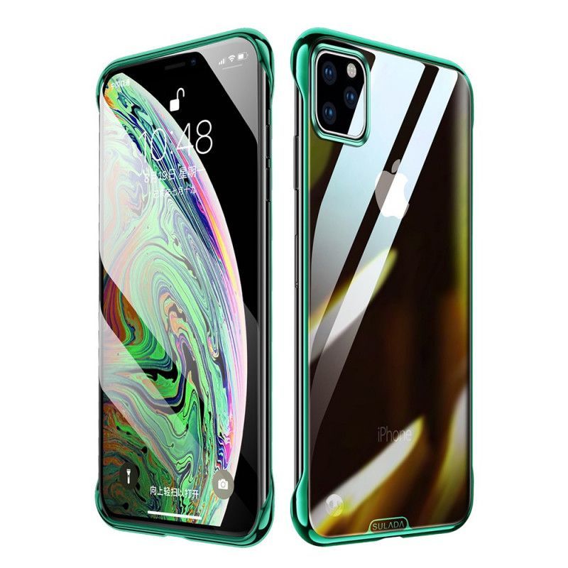 Κάλυμμα Για iPhone 11 Pro Max Κόκκινο Διάφανη Σουλάδα Και Μεταλλικό Εφέ