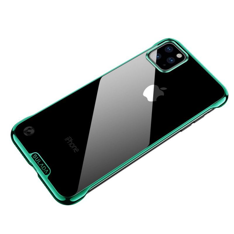 Κάλυμμα Για iPhone 11 Pro Max Κόκκινο Διάφανη Σουλάδα Και Μεταλλικό Εφέ