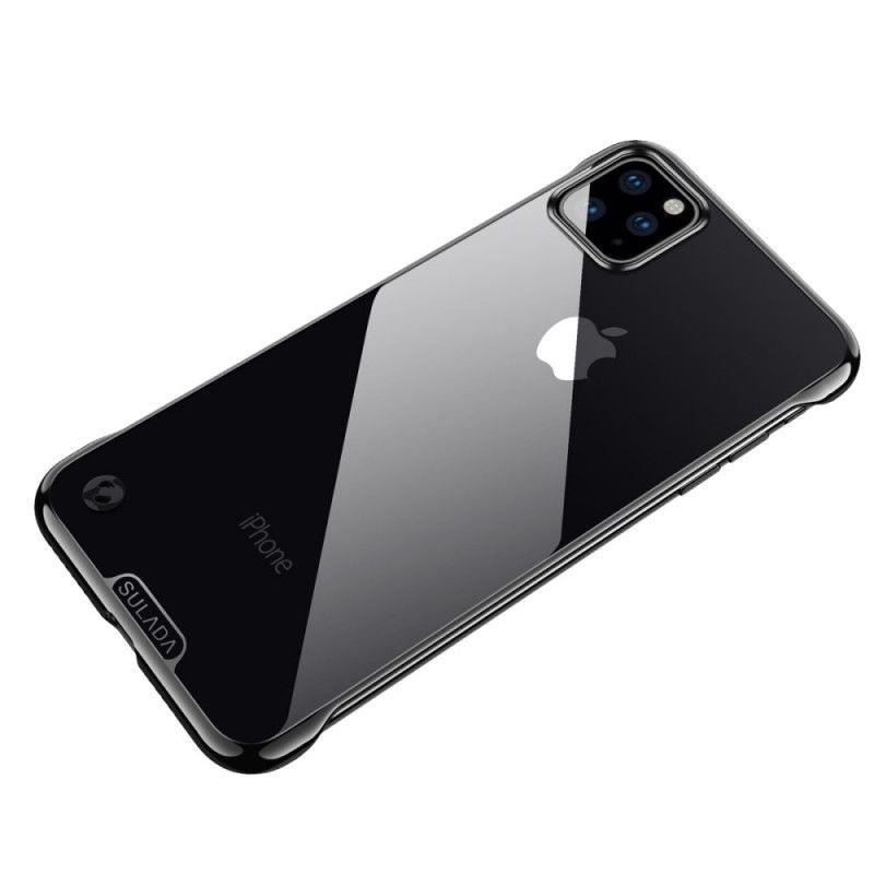 Κάλυμμα Για iPhone 11 Pro Max Κόκκινο Διάφανη Σουλάδα Και Μεταλλικό Εφέ