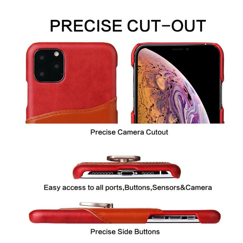 Κάλυμμα Για iPhone 11 Pro Max Κόκκινο Θήκη Για Κάρτες Και Βάση Δαχτυλιδιού Fierre Shann