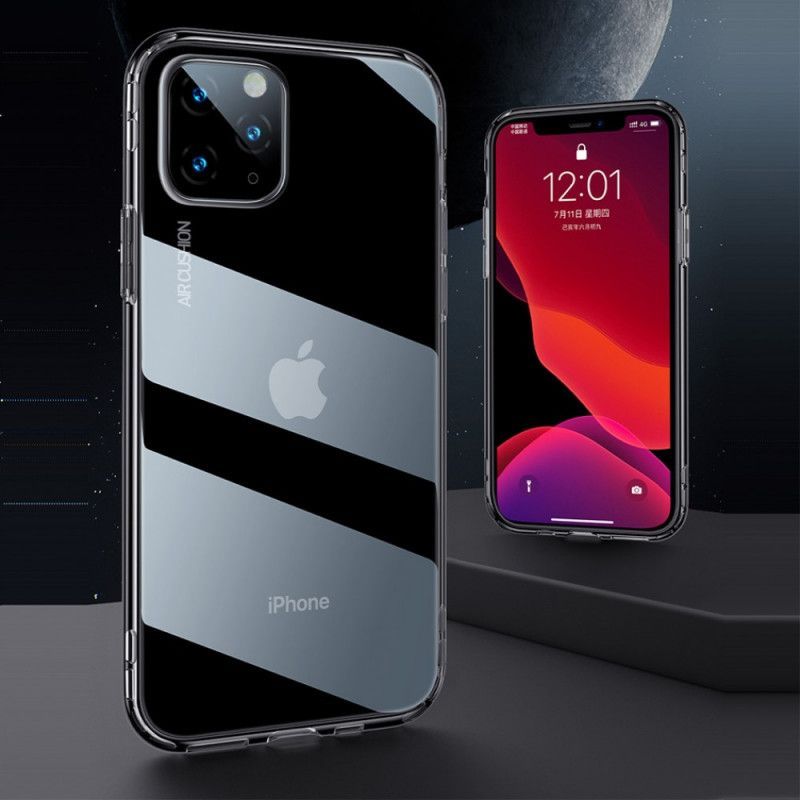 Κάλυμμα Για iPhone 11 Pro Max Μαύρο Διαφανής Σιλικόνη Συν