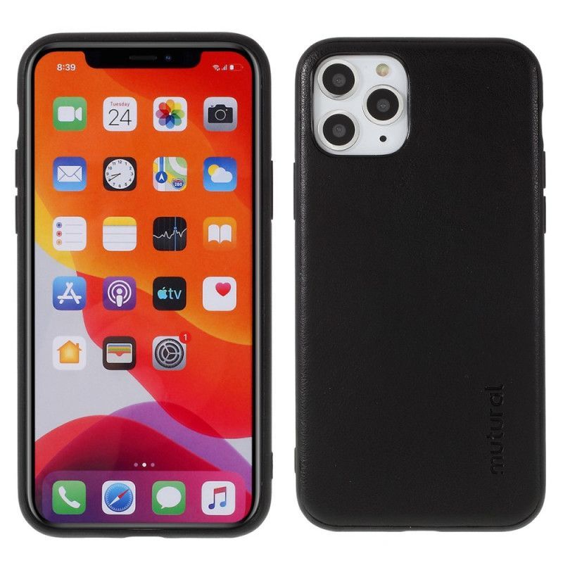 Κάλυμμα Για iPhone 11 Pro Max Μαύρο Mutural Δερμάτινο Εφέ