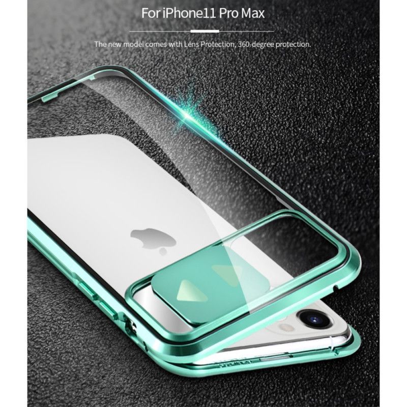 Κάλυμμα Για iPhone 11 Pro Max Μαύρο Σκληρυμένο Γυαλί Και Προστατευτικό Φακών