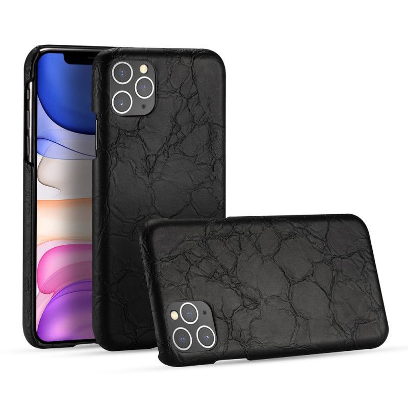 Κάλυμμα Για iPhone 11 Pro Max Μαύρο Υφή Δέρματος Κροκόδειλου