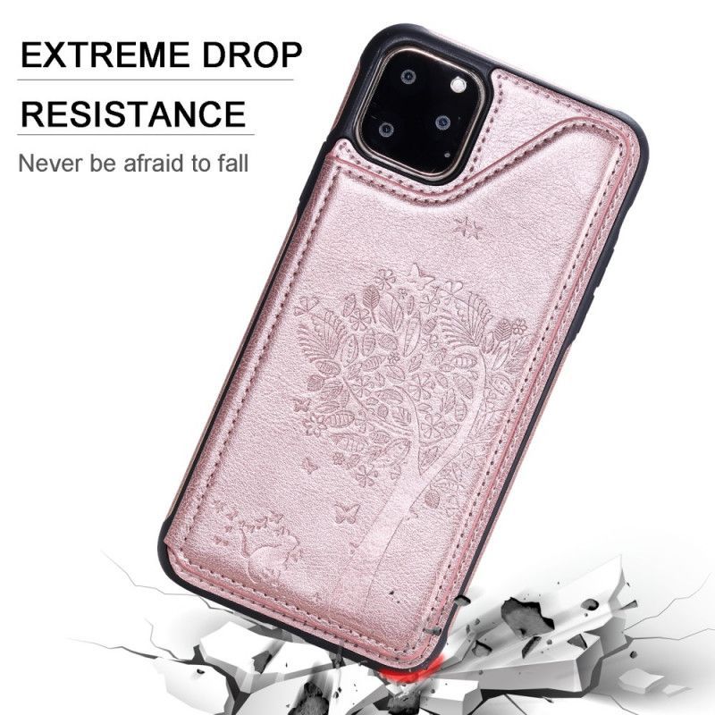 Κάλυμμα Για iPhone 11 Ροζ Χρυσός Cat Print Πολλαπλών Λειτουργιών