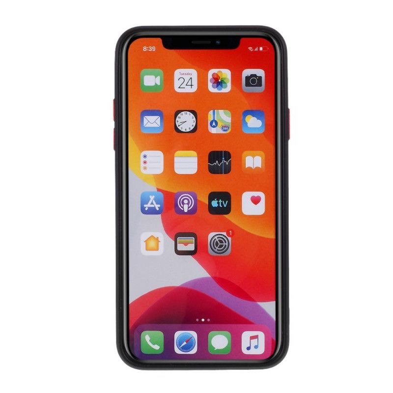 Κάλυμμα Για iPhone 12 / 12 Pro Μαύρο Εύκαμπτο Έγχρωμο Κουμπί Σιλικόνης