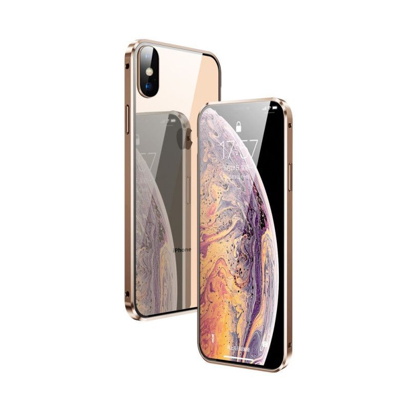 Κάλυμμα Για iPhone XS Max Μαύρο Σκληρυμένο Γυαλί Εμπρός Και Πίσω