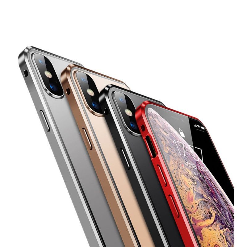 Κάλυμμα Για iPhone XS Max Μαύρο Σκληρυμένο Γυαλί Εμπρός Και Πίσω