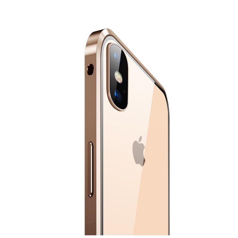 Κάλυμμα Για iPhone XS Max Μαύρο Σκληρυμένο Γυαλί Εμπρός Και Πίσω