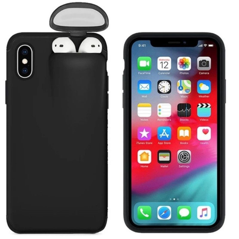 Κάλυμμα Για iPhone XS Max Μαύρο Θήκη Airpods 2 Σε 1