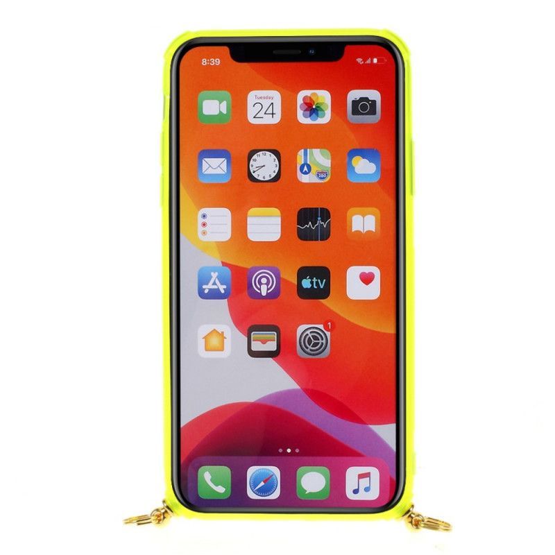 Κάλυμμα iPhone 11 Ματζέντα Καλώδιο Με Θήκη Κάρτας