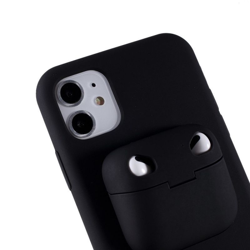 Κάλυμμα iPhone 11 Μαύρο / Airpods Pro Silicone 2-In-1 σιλικόνης