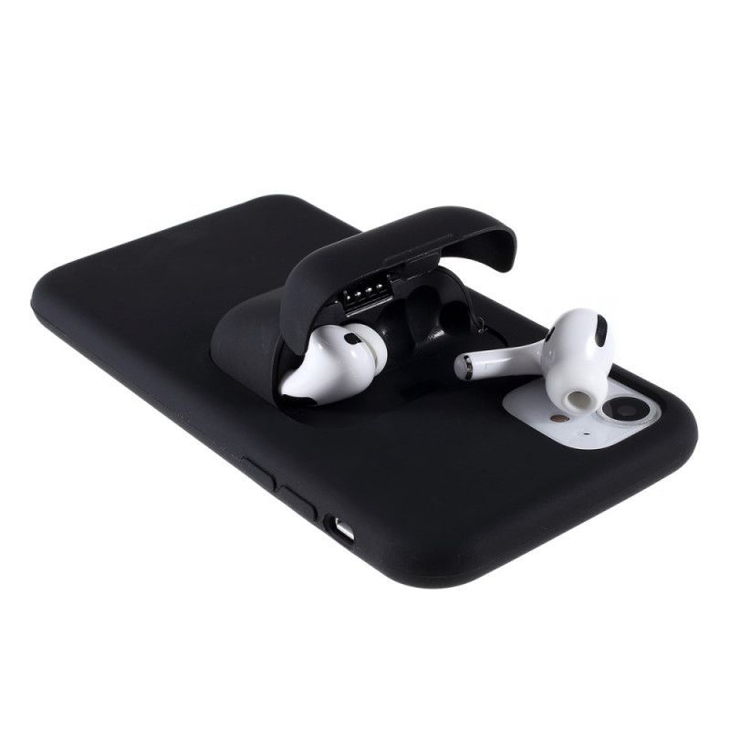 Κάλυμμα iPhone 11 Μαύρο / Airpods Pro Silicone 2-In-1 σιλικόνης