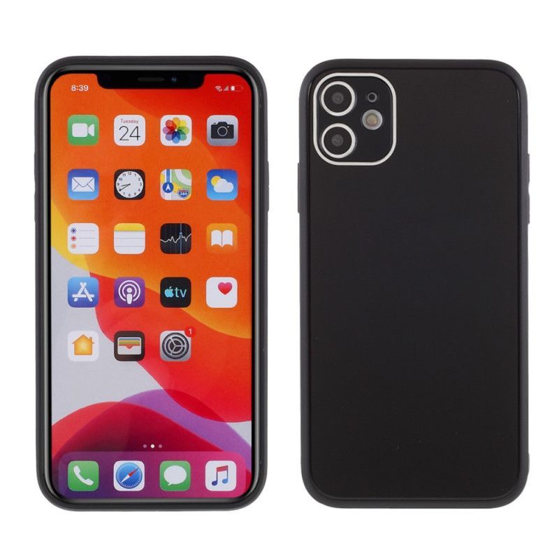 Κάλυμμα iPhone 11 Μαύρο Γυάλινη Πλάτη Και Άκρες Σιλικόνης Πρωτότυπος