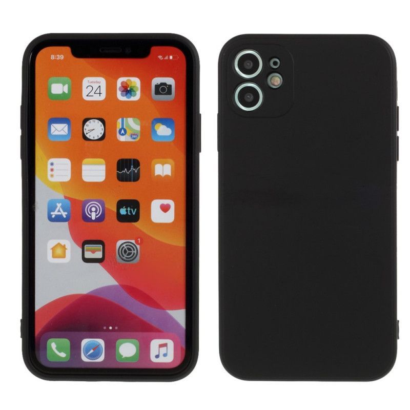 Κάλυμμα iPhone 11 Μαύρο Καθαρό Χρώμα Ματ Σιλικόνη