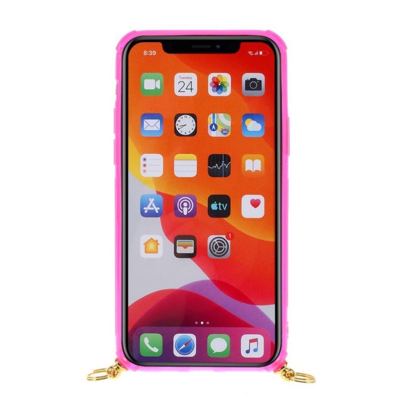 Κάλυμμα iPhone 11 Pro Ματζέντα Καλώδιο Με Θήκη Κάρτας