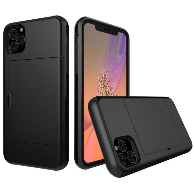 Κάλυμμα iPhone 11 Pro Μαύρο Άκαμπτη Φανταχτερή Θήκη Για Κάρτες σιλικόνης